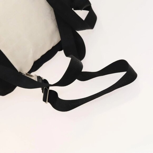 CHANEL New Travel Line Backpack Nylon Beige Black CC Auth kk472 - Picture 9 of 16